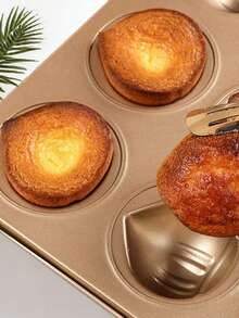 6/9/12 Cavity Chestnut Baking Mold, Professional Non-Stick Madeline Baking Pan, Suitable For Home Baking/Commercial Baking, Cake Mold, DIY Oven Mold, Easy Release, Easy Cleaning - Gold - View 6