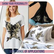 [Free Shipping]Silvora Pair Embroidery Phoenix Costume Sequin Appliques Patches, Peacock Feather Tail Applique Embellishments For Dance Dresses,Clothes,T-Shirt,Neckline Bodice Pants (Black) - Black - 查看 7