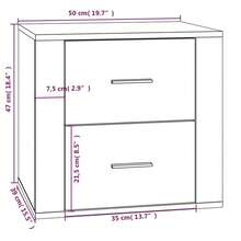 vidaXL Table de chevet Blanc brillant 50x39x47 cm - Blanc - Voir 10