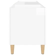 vidaXL Armadio a dischi bianco brillante 121x38x48 cm in legno metalmeccanico - Bianco - Visualizzare 6
