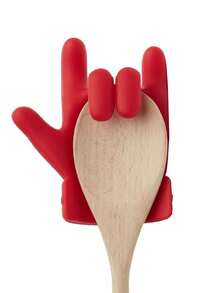 1pc Creative Finger-Shaped Pot Cover Lift Rack, Kitchen Tool To Prevent Soup Overflow - Red - View 4