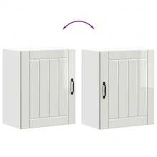 vidaXL Armoire murale de cuisine Lucca blanc brillant bois ingénierie - Blanc - Voir 9