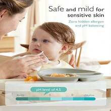 Baby wipes for sensitive skin, 99% water-based, fragrance-free and hypoallergenic, cleansing and hydrating, with flip-top lid - Embalaje estándar - Ver 6