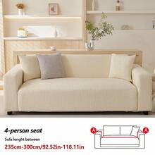 1件装弹力宠物友好型沙发套，四季通用宽松沙发套，防滑客厅沙发保护套，完全防尘，适用于双人、四人和三人沙发