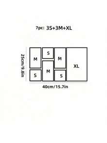 7/8个透明塑料抽屉收纳盒，可自由组合的储物托盘，适用于存放化妆品、珠宝、餐具、小工具等。