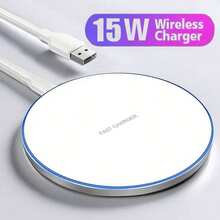 15W Wireless Charger Compatible With IPhone 17, 16, 15, 14, 13, 12, X Pro Max, Induction Fast Charging Pad Base, Compatible With Xiaomi - K8 Disc - View 2