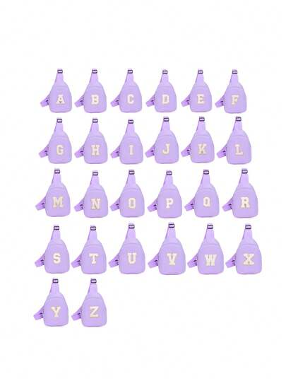 Super Cool Street Style DIY Versatile Fashion Handmade Letter Chest Bag, Mini Multi-Word Bag, Storage Bag, Suitable For Shopping, Gathering, Holiday Gift, Storage Pouch