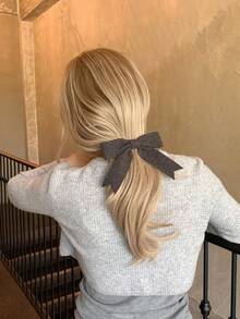 1个针织蝴蝶发夹，柔软针织鸭嘴夹发饰，时尚百搭，适合春、秋、冬季佩戴 - 彩色 - 查看 2