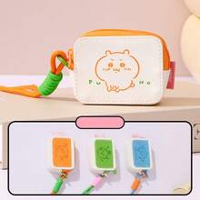 Miniso 千川系列兔兔皮革耳机收纳包（绿色）：优质PU皮革材质，顺滑拉链，便携式粉色编织挂绳，适合收纳耳机/充电线/小配件，实用小巧主题收纳袋（1个） - 綠色 - 查看 4