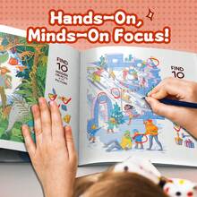 Libro de actividades para buscar y encontrar objetos ocultos, búsqueda visual y rompecabezas para encontrar elementos, entrenamiento de observación y concentración, escenas ilustradas divertidas con listas de verificación, desafíos que estimulan el cerebro, práctica de enfoque sin pantalla - Entrenamiento de atención - Ver 6