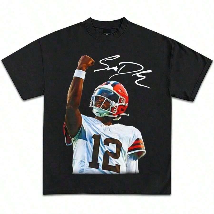 Vintage T Shirt, Sports Fan Apparel, Football Fan Gift, Football Tee , Sports Tee Unisex,Tees For Fans - 黑色 - 查看 1
