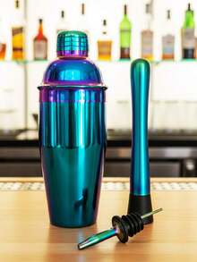 Juego de cocteleras Boston profesionales de 25 onzas, set de coctelera de acero inoxidable con peso para bartenders, coctelera de bar de acero, herramientas esenciales de bartender para mezclar bebidas - Multicolor - Ver 3