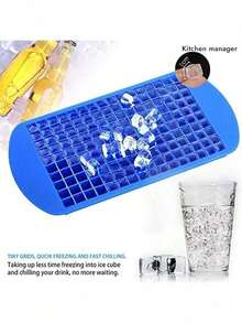 2pcs Small Square 160-Cavity Silicone Ice Cube Tray, With Good Cold Resistance And Durability, Ice Cube Tray, Pudding Mold, Suitable For Home, Bar And Other Occasions, Easy To Use - Multicolor - View 6