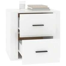 vidaXL Table de chevet Blanc brillant 50x39x47 cm - Blanc - Voir 5