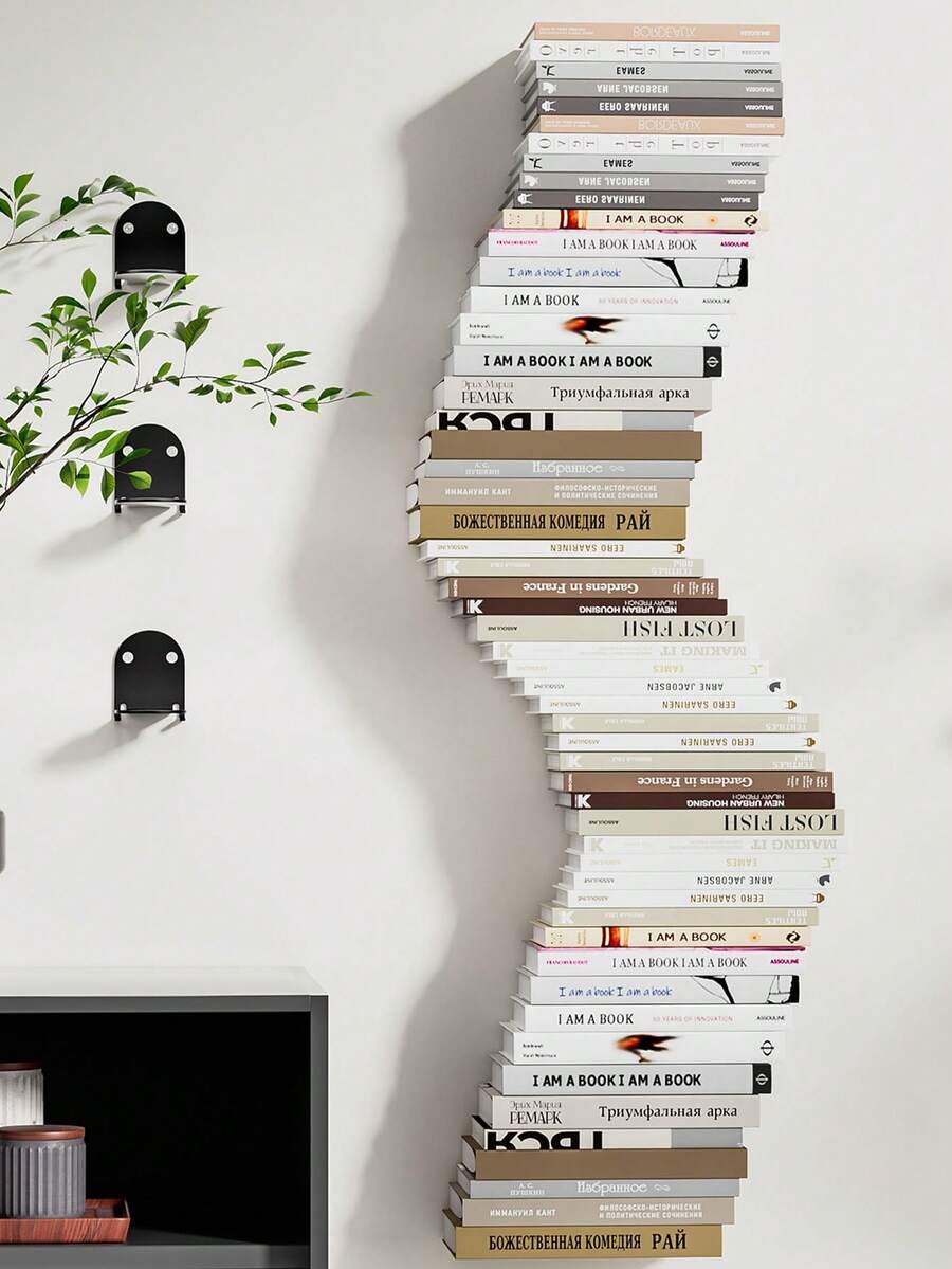 Bộ 1/2/4 kệ treo tường, giá sách vô hình, kệ trưng bày treo tường, thích hợp cho văn phòng, phòng chơi game, nhà bếp, có thể dùng để đựng sách, cây cảnh và đồ trang trí nhà cửa. Kệ lưu trữ treo tường, không cần lắp ráp. - Nhiều màu - Xem 1