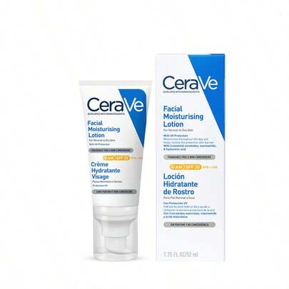  CeraVe AM 面部保湿乳液，50毫升，日间保湿面霜，SPF 30