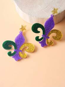 Carnival Party Mask, Iris Acrylic Earrings, Exaggerated Fashion, Festival Atmosphere Earrings (Card Not Included) - Multicolor - View 9