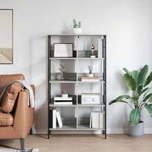 vidaXL Estantería gris Sonoma 82 x 32 x 144,5 cm madera de ingeniería - Gris - Ver 4