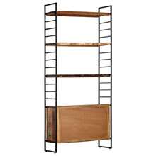 vidaXL Bibliothèque 4 niveaux 80x30x180 cm Bois solide de récupération - Tabac - Voir 4