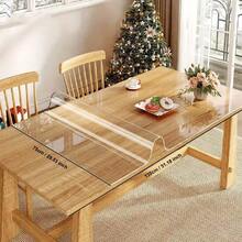 1pc 0.25mm Thick Transparent PVC Tablecloth Protector, Odorless, Waterproof, Oil-Resistant, Heat-Resistant, Suitable For Hotel, Home, Coffee Table, Desk, Computer Mat - White - View 8