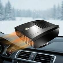 Car Heater, 12/24V Portable Heater For Car Fast Heating Defogging & Defrosting, 2-In-1 Heating & Natural Wind Car Defroster, 360° Rotary Portable Car Heater With Automatic Power-Off Protection - Black - View 2