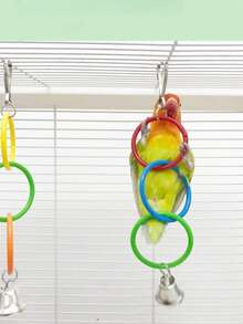 1pc Wooden Interactive Ladder Training Toy Suitable For Small Pets, Birds, Parrots, Hamsters, Climbing Ladder, Swing, Accessories - Multicolor - View 8
