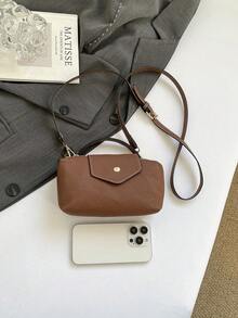 Mini New Fashion Handbag With Contrast Color Design, Made Of Waterproof Nylon Fabric, Includes Shoulder Bag, Square Bag And Vegetable Basket Bag, Suitable For Commuting, Parties And Vacations In Winter - Brown - View 6