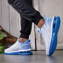 Men's Versatile Casual Mesh Shoes,  And Lightweight Sports Running Shoes, Breathable, Anti Slip And Odor Proof Shoes, Outdoor Walking Shoes - 淺藍 - 查看 6