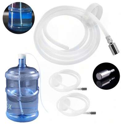 2 Piezas Manguera de Silicona para Dispensador de Agua, Tubo de Silicona Grado Alimenticio,150 CM,Diámetro Interior 0.6 CM, con Cubierta Antipolvo y Cabezal de Filtro,para Dispensador de Agua de Jarra
