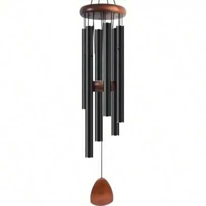 Deep Tuned Black Aluminum Patriotic Outdoor Garden Decoration With Red Decoration, Outdoor Wind Chime Without Power Supply, Suitable For Patio, Backyard, Home, And Outdoor Wind Chimes Room Decor Bedroom Decor Home Decor Wall Decor