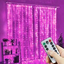 USB Powered Fairy LED String Lights With Remote Control, 8 Modes, Wedding, Valentine's Day, Home Decor - USB Curtain Light - View 3
