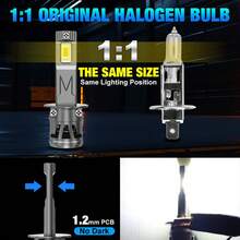 S&D H1 H3 LED Headlight Bulbs High Low Beam 20000LM 6500K White Car Fog Lamps Auto Driving Lights Waterproof 12V - White - View 3