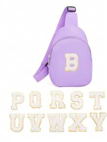 Super Cool Street Style DIY Versatile Fashion Handmade Letter Chest Bag, Mini Multi-Word Bag, Storage Bag, Suitable For Shopping, Gathering, Holiday Gift, Storage Pouch - Multicolor - View 5