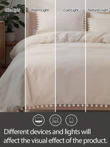 3pcs 100% Polyester Duvet Cover Set (1 Duvet Cover And 2 Pillow Shams), Bohemian, Modern Style Home Bedding Set, Suitable For All Seasons - Khaki - View 4