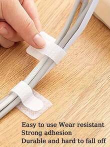 [With Adhesive Backing] Wire & Cable Organizer, Data Cable Management Hook And Loop Straps, Desktop Computer Cable Organizer Hook And Loop Strap With Data Cable Holder - Multicolor - View 5