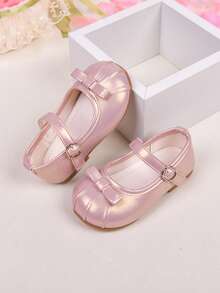 Girls Princess Shoes, Cute Bow Tie Pink Infant Shoes, Spring/Summer Children Shoes, Flat Leather Shoes With Magic Tape & Beads For Little Girls, Baby Ballerina Shoes - Pink - View 10