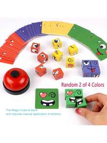 Face Changing Magic Cube Game, Face Changing Building Blocks Game, Expression Matching Building Blocks Puzzle, Building Blocks Puzzle Toys, Family Game