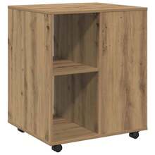 vidaXL Armario roulante chêne artesanal 60x53x72 cm ingeniería de madera - Marrón - Ver 7
