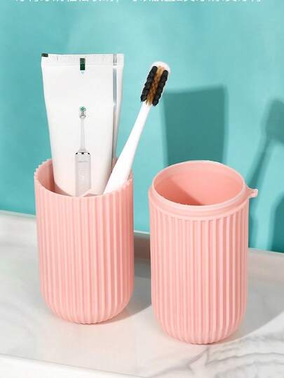 Toothbrush Holder With Cover, Transparent Toothbrush Case, Portable Toothpaste Storage, Travel Wash Cup, Essential Travel Accessories For Camping, Business Trip, Back To School, Travel, Home