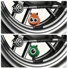 2pcs New Cool Cartoon-Design One-Eyed & Two-Eyed Monster Valve Stem Caps– Soft Cushion & Airtight Seal, Aluminum Alloy Material – Durable & Sturdy, Adorable & Cool Decorative Accessories – Universal Fit For Cars, Motorcycles, Bikes | Perfect Gift - Multicolor - View 7