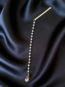 Retro Bohemian Style Brides Hair Accessories Faux Pearl & Crystal Hair Chain /Hairpin Suitable For Women's Weddings Wear,Festival Jewelry Accessories