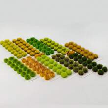 14 片/套，高度 8 毫米，人造迷你草丛，适用于 DIY 微缩景观、场景模型装饰、迷你人造植绒草坪装饰品 - 如圖所示 - 查看 8