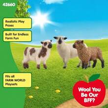 Schleich Farm World - Sheep Friends Playset - 3 Realistic Sheep Figurines - Cute Farm Animal Toys For Ages 3+Lifelike - 如圖所示 - 查看 4