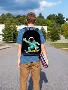 男女童返校背包，儿童宇航员主题背包，适合小学、初中、高中学生，大容量书包 - 肩膀包 - 查看 8