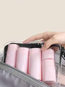 多色便携式柔滑触感乳霜旅行可灌装瓶套装，适用于乳液、洁面乳、洗发水 - 彩色 - 查看 3