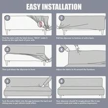 Funda de futn elstica de piel sin brazos, protector de muebles con parte inferior elstica, funda de futn suave y lavable para sof cama X ms grande, chocolate - XGrande06chocolate - Ver 7