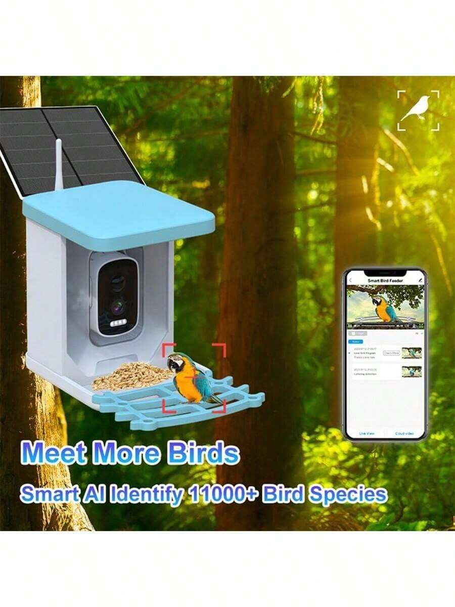Intelligent Solar Bird Feeder With 5 Million Pixel Automatic Shooting And 10,000 Types Of Bird Recognition. A Must-Have Tool For Bird Watching. - 1.5L - View 1