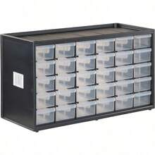 sistema modular de almacenamiento de 30 cajones pequeños,Organizador de almacenamiento,  fácil de apilar (CMST40730), negro, blanco - 30 contenedores - Ver 5