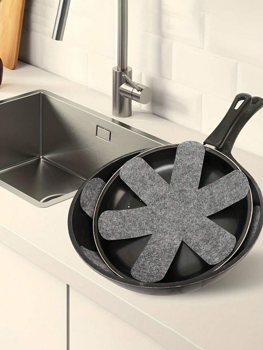 9/12pcs Stackable Non-Slip Pot Holders | Made Of Polyester Nonwoven Fabric, Scratch-Resistant, Effective Heat Insulation - Multicolor - View 1