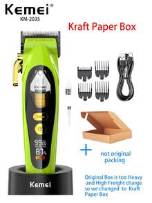 Kemei 科美新款专业理发器，9900转磁力马达，男士理发器，带充电底座，型号KM-2035，高品质理发器，男士礼品 - 綠色 - 查看 13